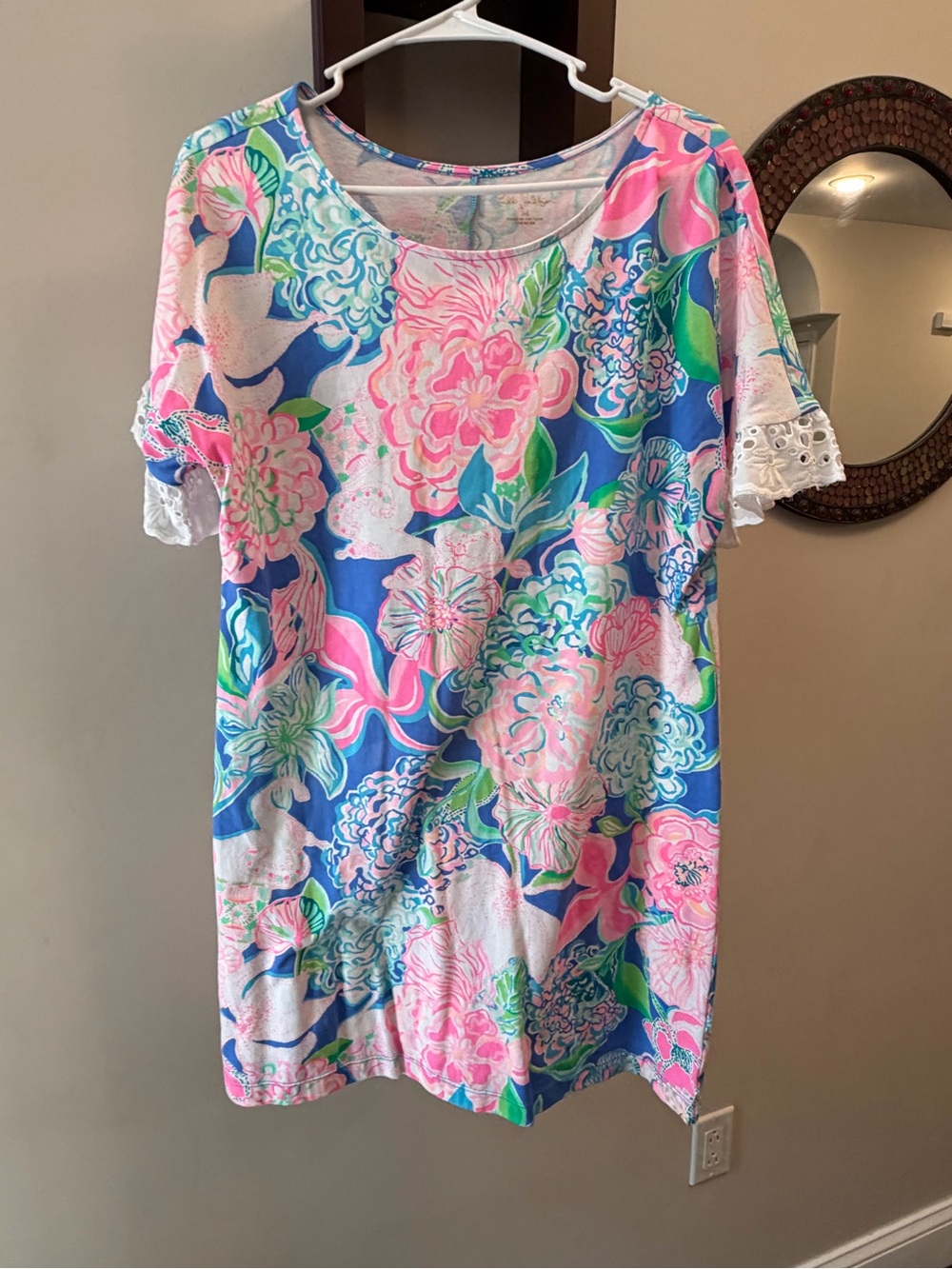 Lilly Pulitzer Floral Scoop Neck Women's dress - Pink & Blue